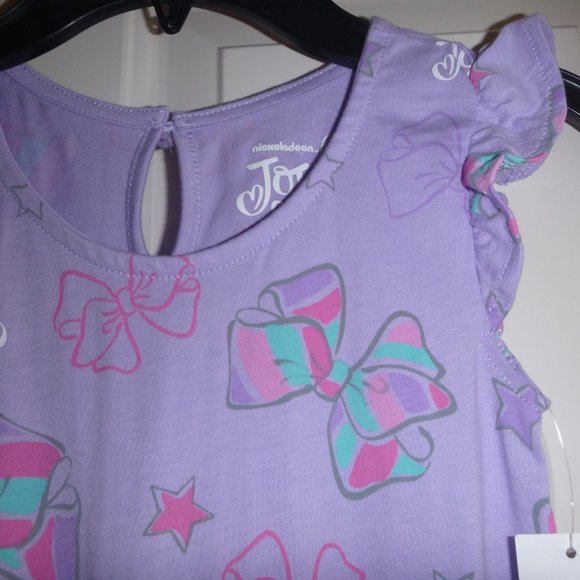 Girls JOJO SIWA Bows & Stars Cotton Romper Shorts Set Size XS S M Lavender NWT - Picture 3 of 3
